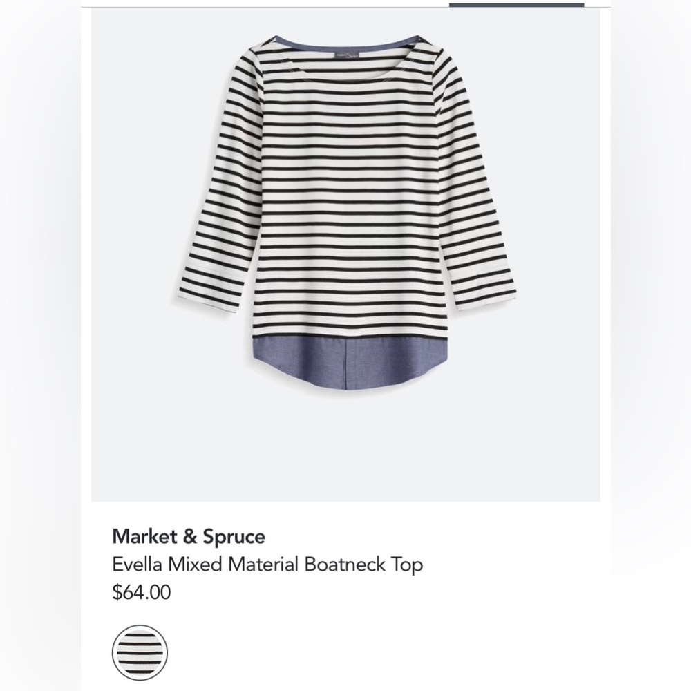 Stitch fix Market & Spruce Evella Mixed Material Boatneck top